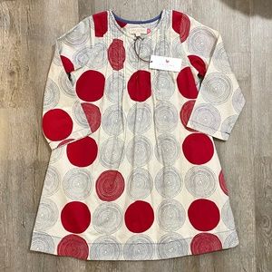 NWT Pink Chicken Girls 3/4 Sleeve Dress, Ivory with Red and Blue Print, …